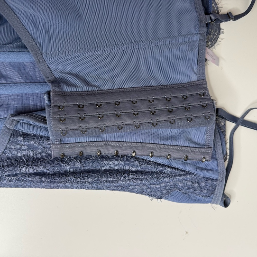 Urban Outfitters Out From Under Modern Love Corset Slate Blue Medium - Picture 7 of 7
